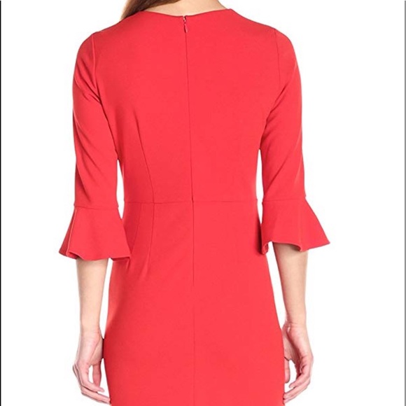 Donna Morgan 3/4 Elbow Flutter Sleeve Sheath Dress - Picture 2 of 8